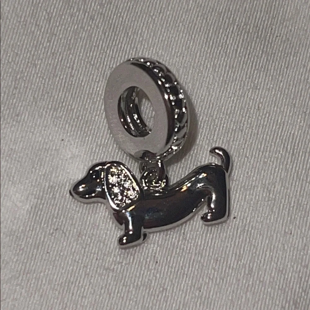 Silver Dachshund Charm Pendant